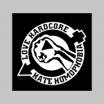 Love Hardcore Hate Homophobia čierne trenírky BOXER s tlačeným logom, top kvalita 95%bavlna 5%elastan